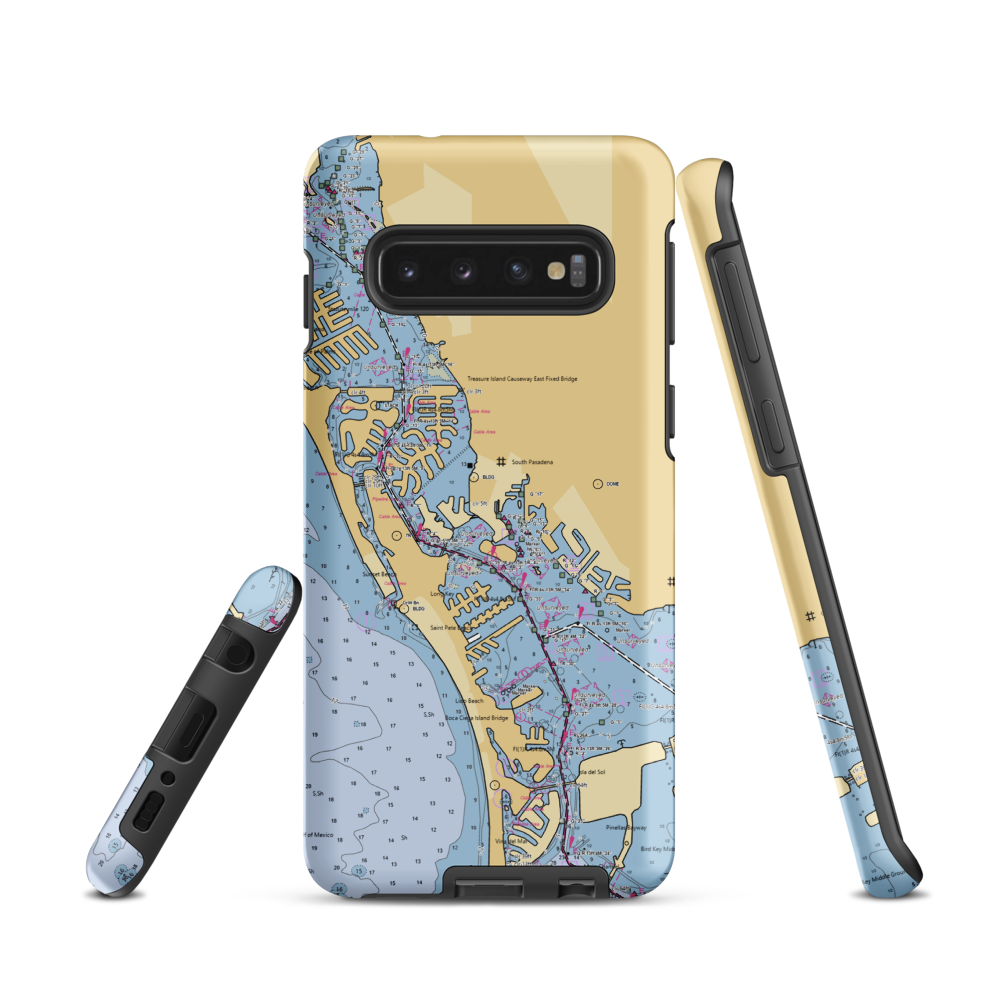 The BoardWalk Grill (Saint Petersburg, FL) NOAA Chart Samsung Phone Case Samsung Galaxy S10 model shown