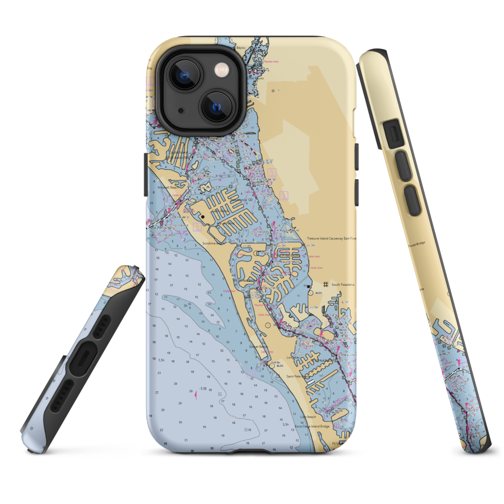 Treasure Bay Hotel and Marina (Saint Petersburg, FL) NOAA Chart  Tough iPhone Case iPhone 14 Plus model shown