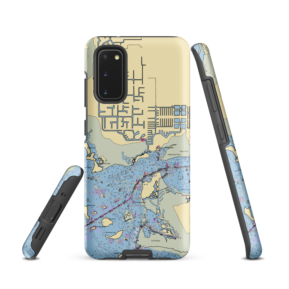 Safe Harbor Cape Harbour (Fort Myers, FL) NOAA Chart Samsung Phone Case Samsung Galaxy S20 model shown
