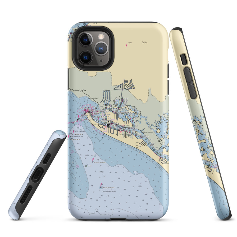 Gulf Marine Ways & Supply (Fort Myers, FL) NOAA Chart  Tough iPhone Case iPhone 11 Pro Max model shown