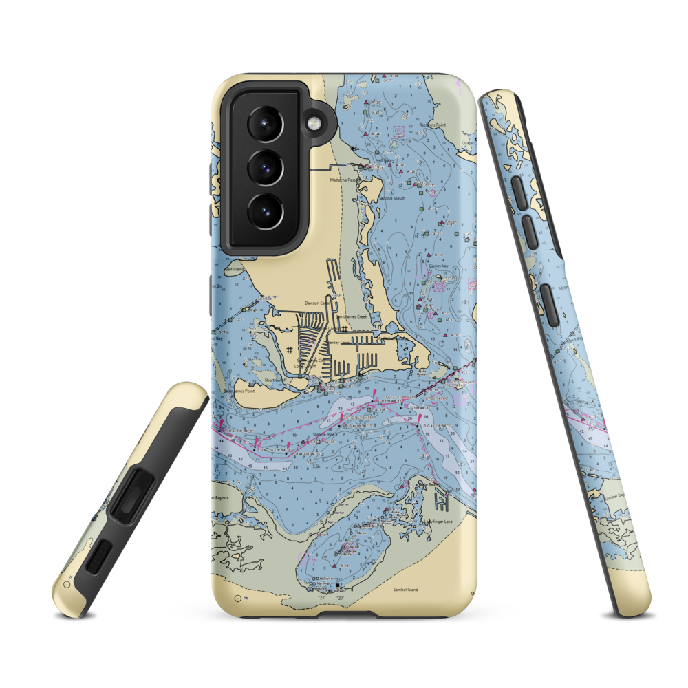 Monroe Canal Marina (Sanibel, FL) NOAA Chart Samsung Phone Case Samsung Galaxy S21 FE model shown