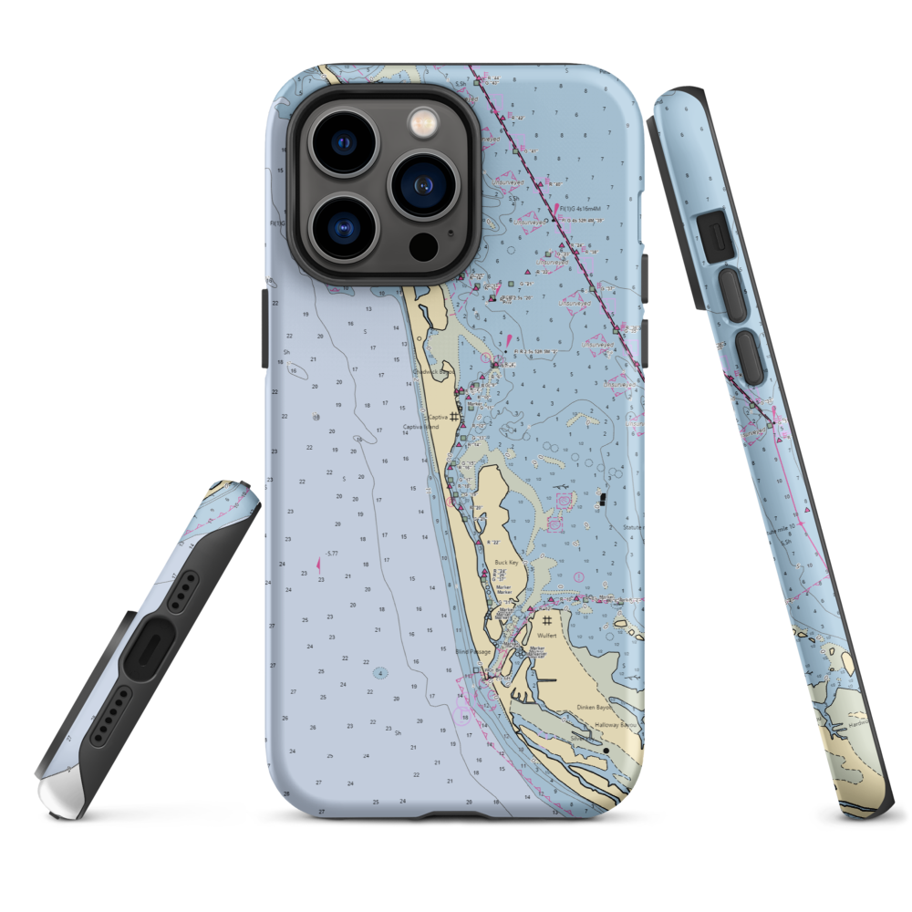 McCarthy's Marina & Cottages (Captiva, FL) NOAA Chart  Tough iPhone Case iPhone 14 Pro Max model shown