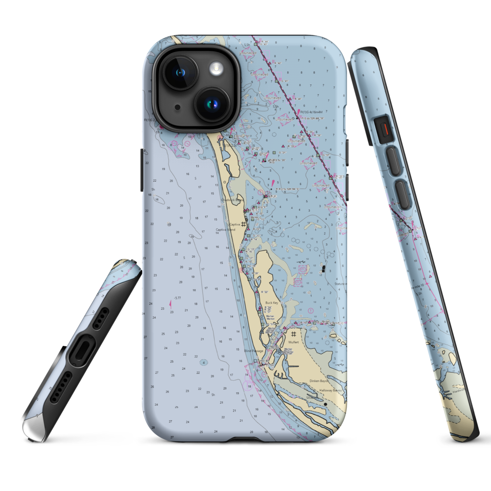 McCarthy's Marina & Cottages (Captiva, FL) NOAA Chart  Tough iPhone Case iPhone 15 Plus model shown