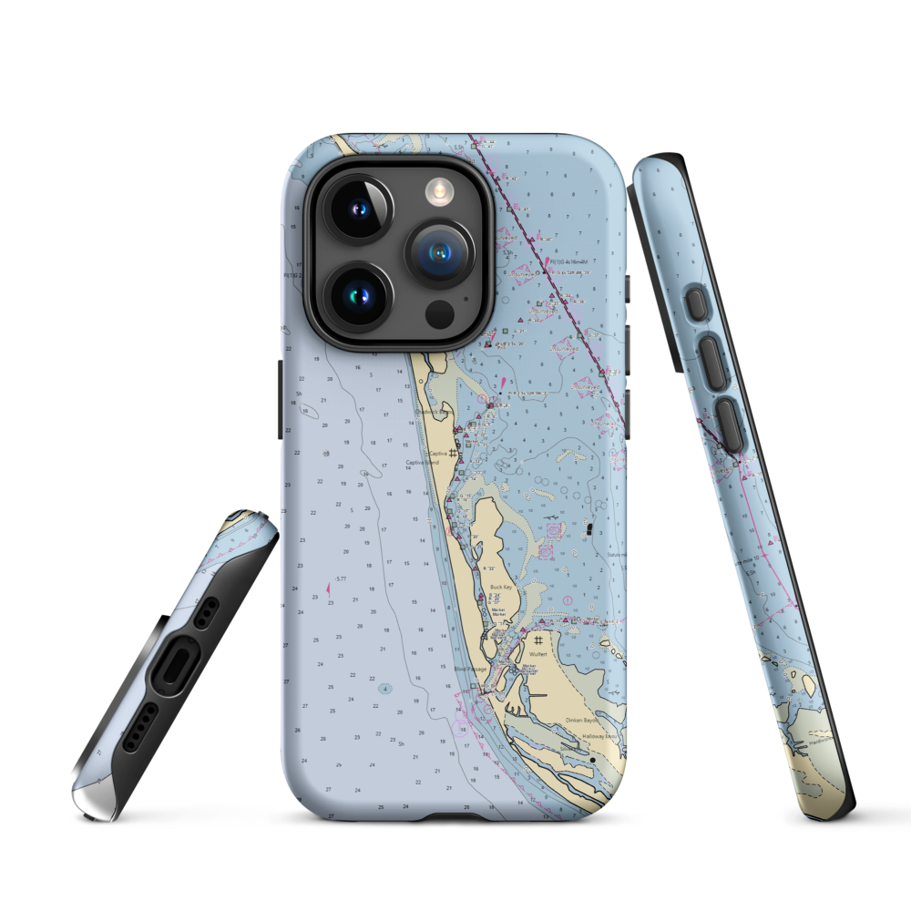 McCarthy's Marina & Cottages (Captiva, FL) NOAA Chart  Tough iPhone Case iPhone 15 Pro model shown