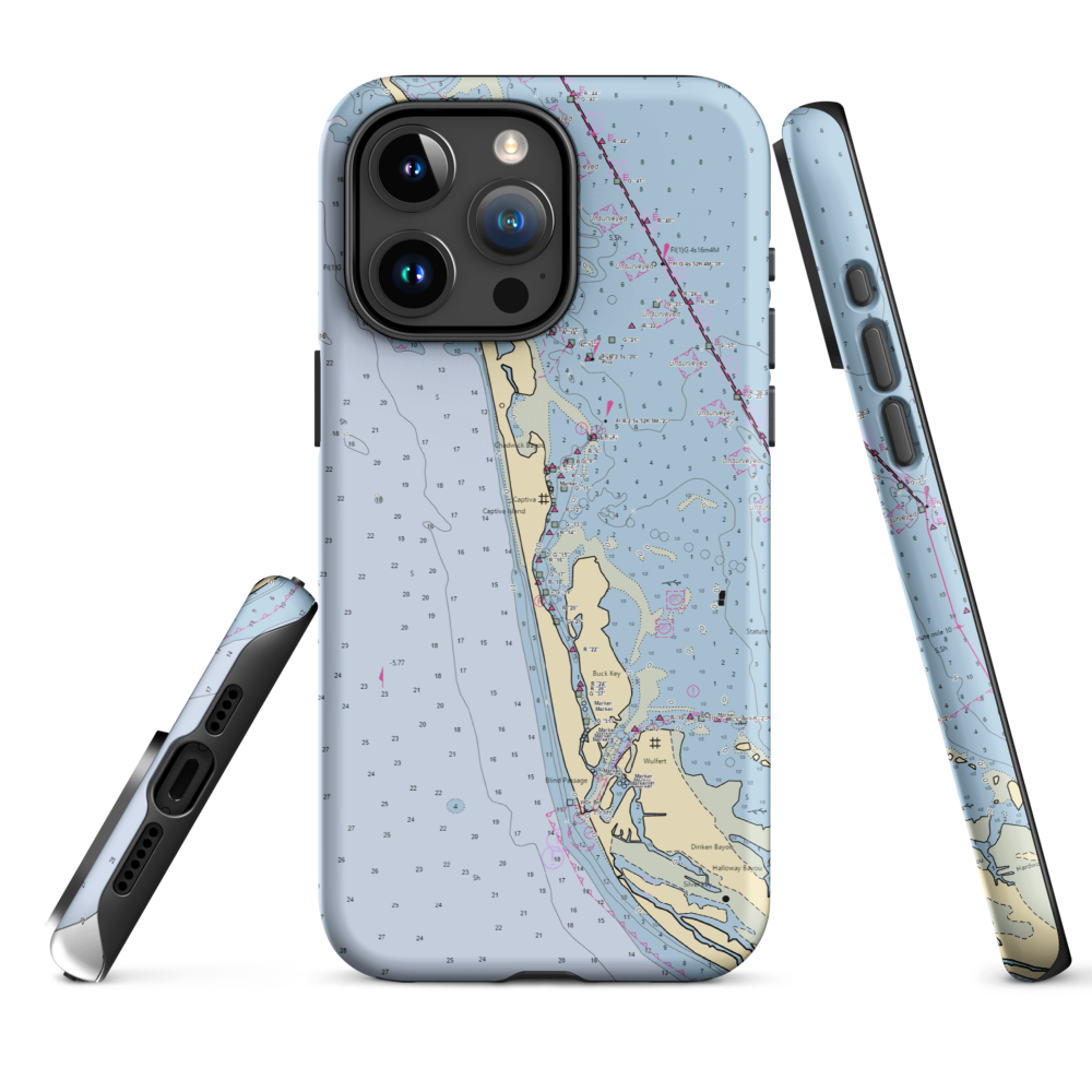 McCarthy's Marina & Cottages (Captiva, FL) NOAA Chart  Tough iPhone Case iPhone 15 Pro Max model shown