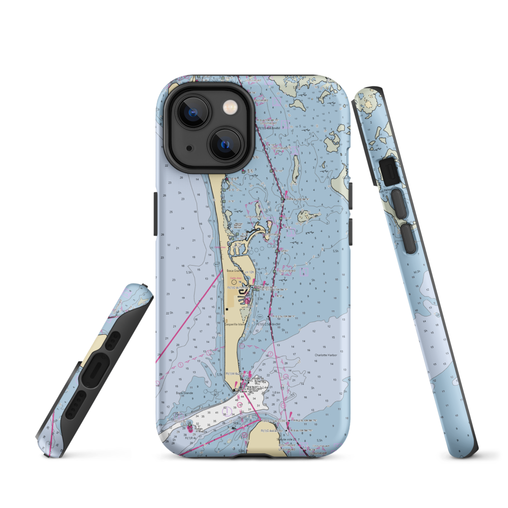 Innlet on the Waterfront (Boca Grande, FL) NOAA Chart  Tough iPhone Case iPhone 14 model shown