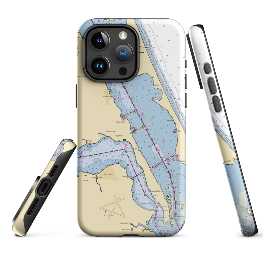 United States Sailing Center (Jensen Beach, FL) NOAA Chart  Tough iPhone Case iPhone 15 Pro Max model shown