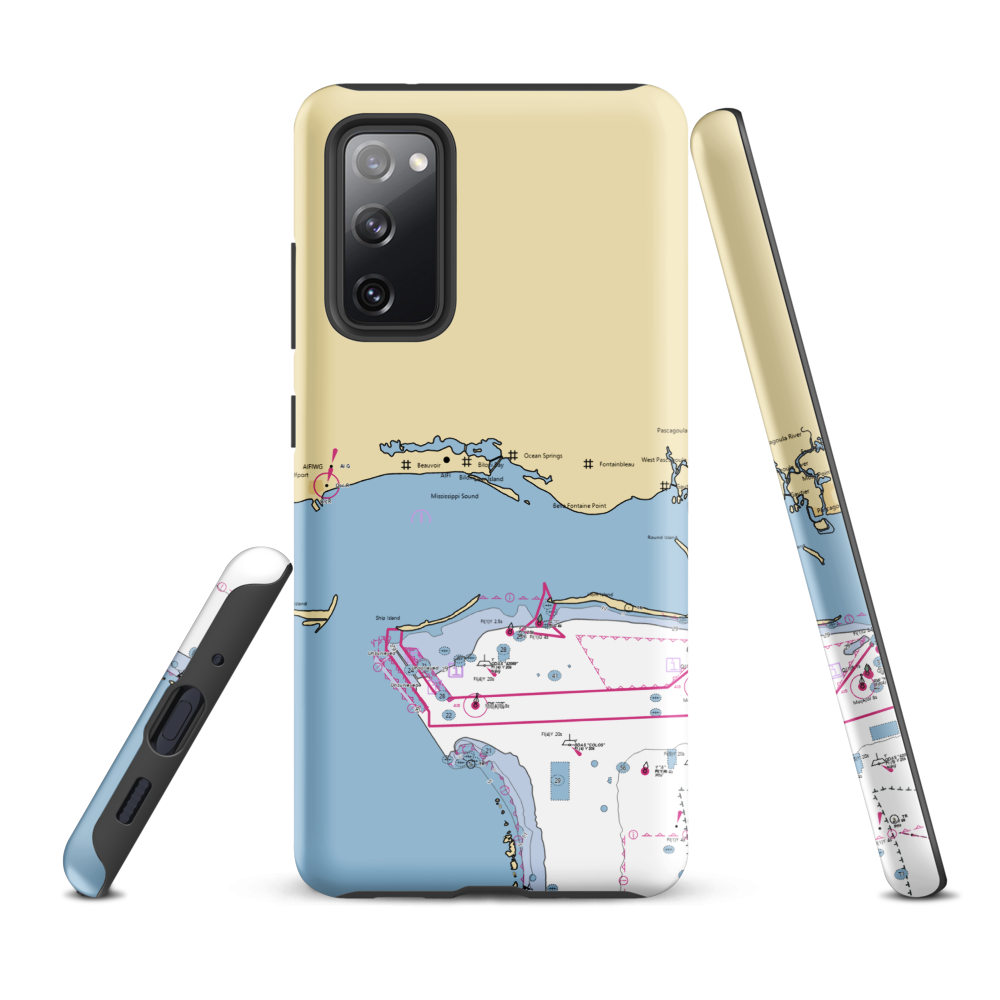 Keesler Outdoor Recreation (Biloxi, MS) NOAA Chart Samsung Phone Case Samsung Galaxy S20 FE model shown