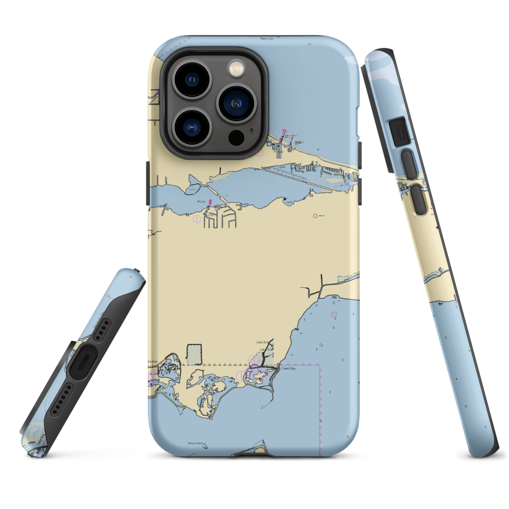 Nugent's Canal Yacht Club (Lacarne, OH) NOAA Chart  Tough iPhone Case iPhone 14 Pro Max model shown