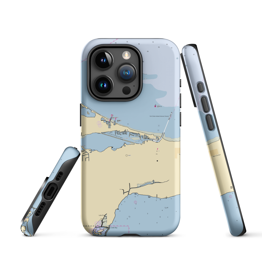 Clinton Reef Club (Gypsum, OH) NOAA Chart  Tough iPhone Case iPhone 15 Pro model shown