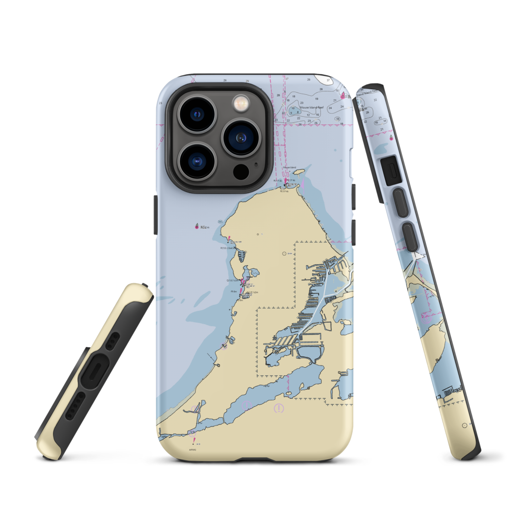 Catawba Island Marina South (Gypsum, OH) NOAA Chart  Tough iPhone Case iPhone 13 Pro model shown