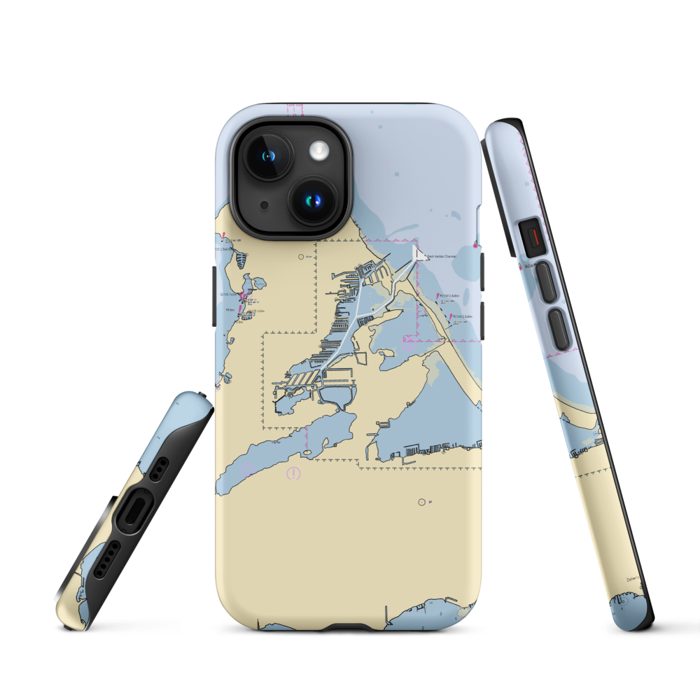 Herl's Harbor (Lakeside Marblehead, OH) NOAA Chart  Tough iPhone Case iPhone 15 model shown