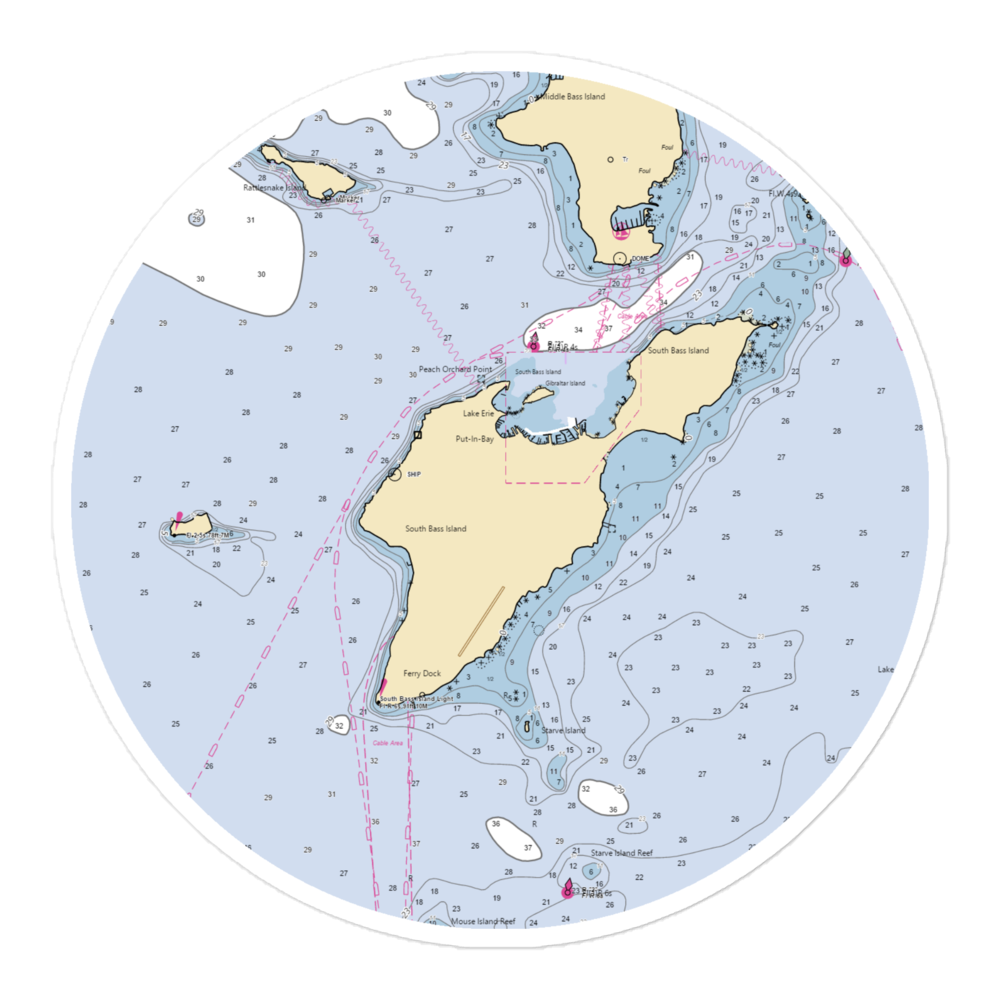 Put-In-Bay Yacht Club (Put In Bay, OH) NOAA Chart Sticker 