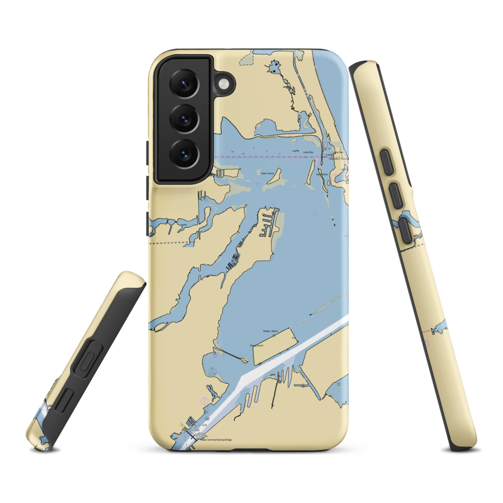 Lost Peninsula Marina (Toledo, OH) NOAA Chart Samsung Phone Case Samsung Galaxy S22 Plus model shown