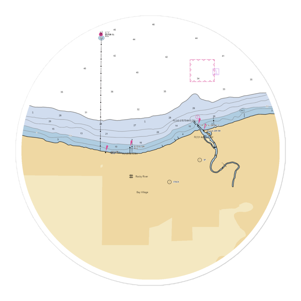 Bradstreet Fishing Pier (Rocky River, OH) NOAA Chart Sticker 