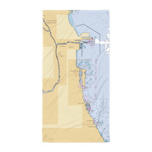 Burnham Harbor, the Chicago Harbors (Arlington Heights, IL) NOAA Chart Towel