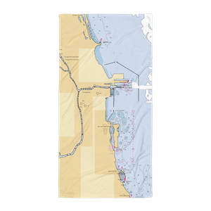 Monroe Harbor, the Chicago Harbors (Arlington Heights, IL) NOAA Chart Towel