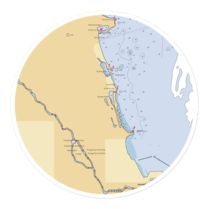 Diversey Harbor Lagoon, the Chicago Harbors (Chicago, IL) NOAA Chart Sticker