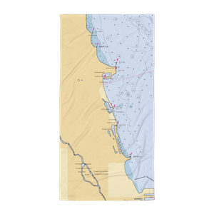 Belmont Harbor, the Chicago Harbors (Chicago, IL) NOAA Chart Towel