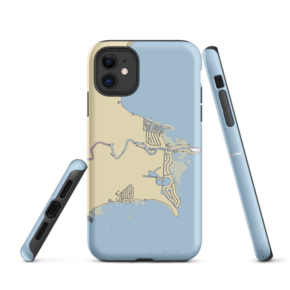 Blue Water Marine (New Baltimore, MI) NOAA Chart  Tough iPhone Case iPhone 11 model shown