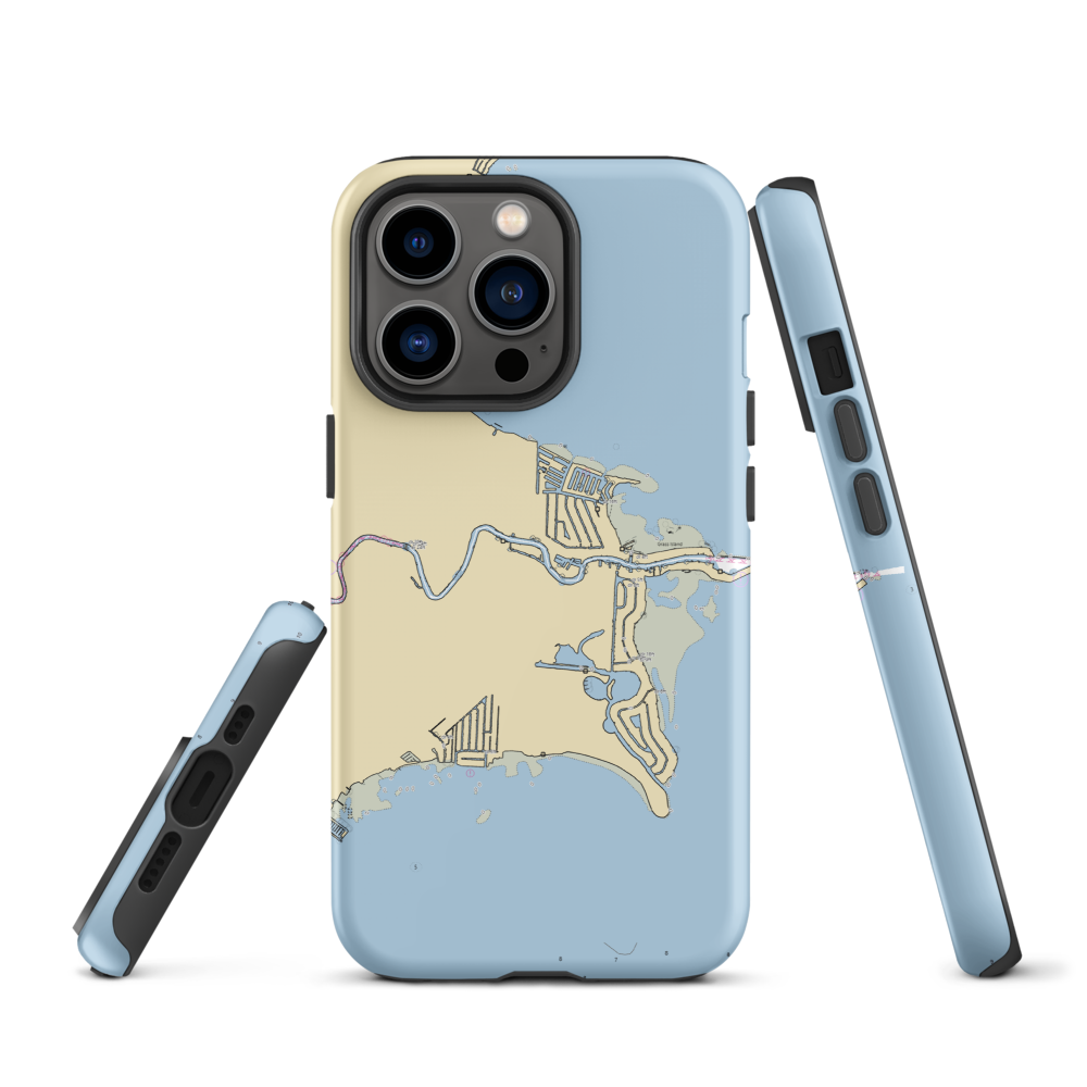 River Bend Marina (Harrison Township, MI) NOAA Chart  Tough iPhone Case iPhone 13 Pro model shown