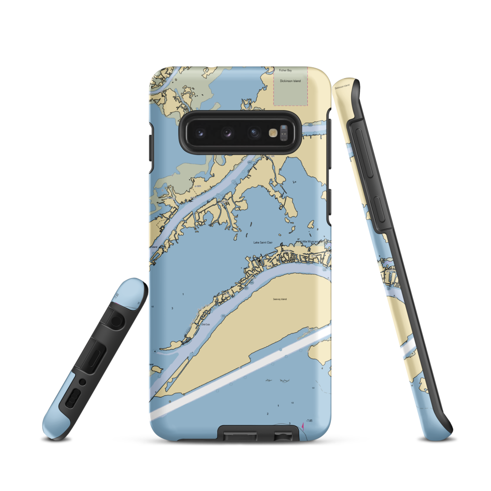 Walkers Landing (Harsens Island, MI) NOAA Chart Samsung Phone Case Samsung Galaxy S10 model shown