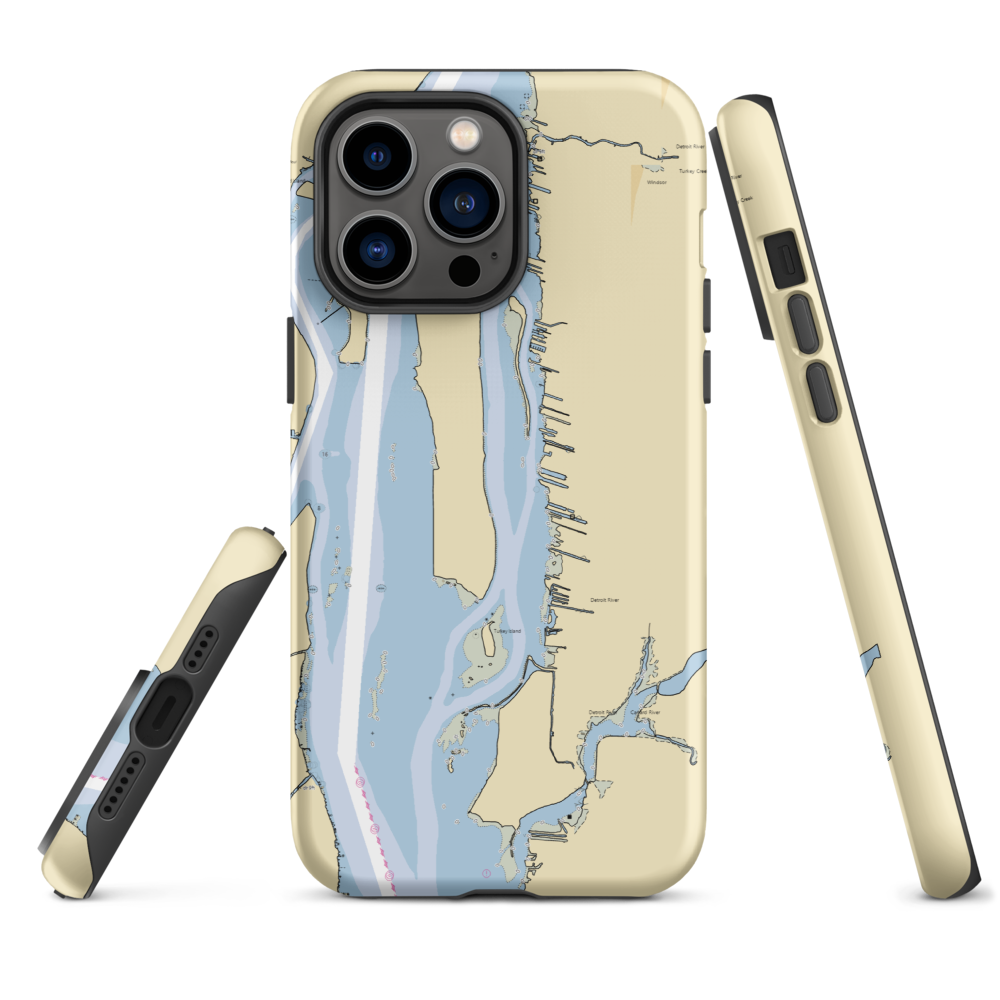 Acali Place (Belleville, MI) NOAA Chart  Tough iPhone Case iPhone 14 Pro Max model shown