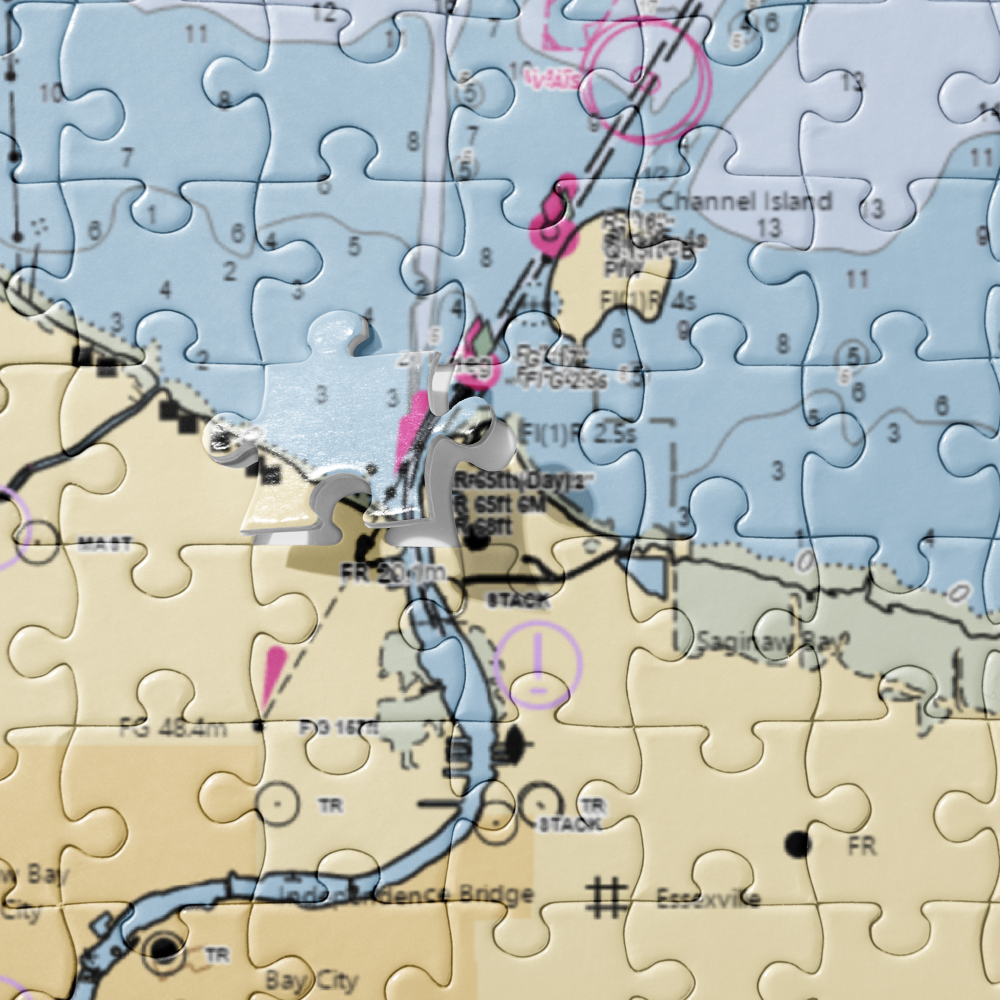 Wheeler Landing Yacht Harbor (Bay City, MI) NOAA Chart Jigsaw Puzzle 