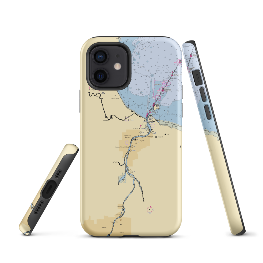 Bay City Yacht Club (Essexville, MI) NOAA Chart  Tough iPhone Case iPhone 12 model shown
