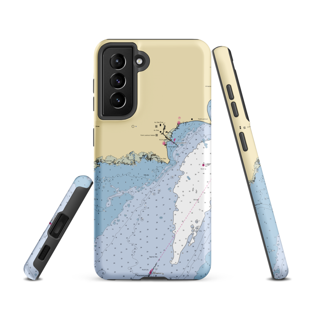Point Au Gres Marina (Au Gres, MI) NOAA Chart Samsung Phone Case Samsung Galaxy S21 model shown