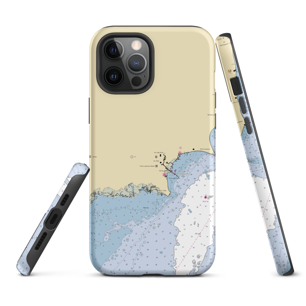 Inland Marine (Au Gres, MI) NOAA Chart  Tough iPhone Case iPhone 12 Pro Max model shown