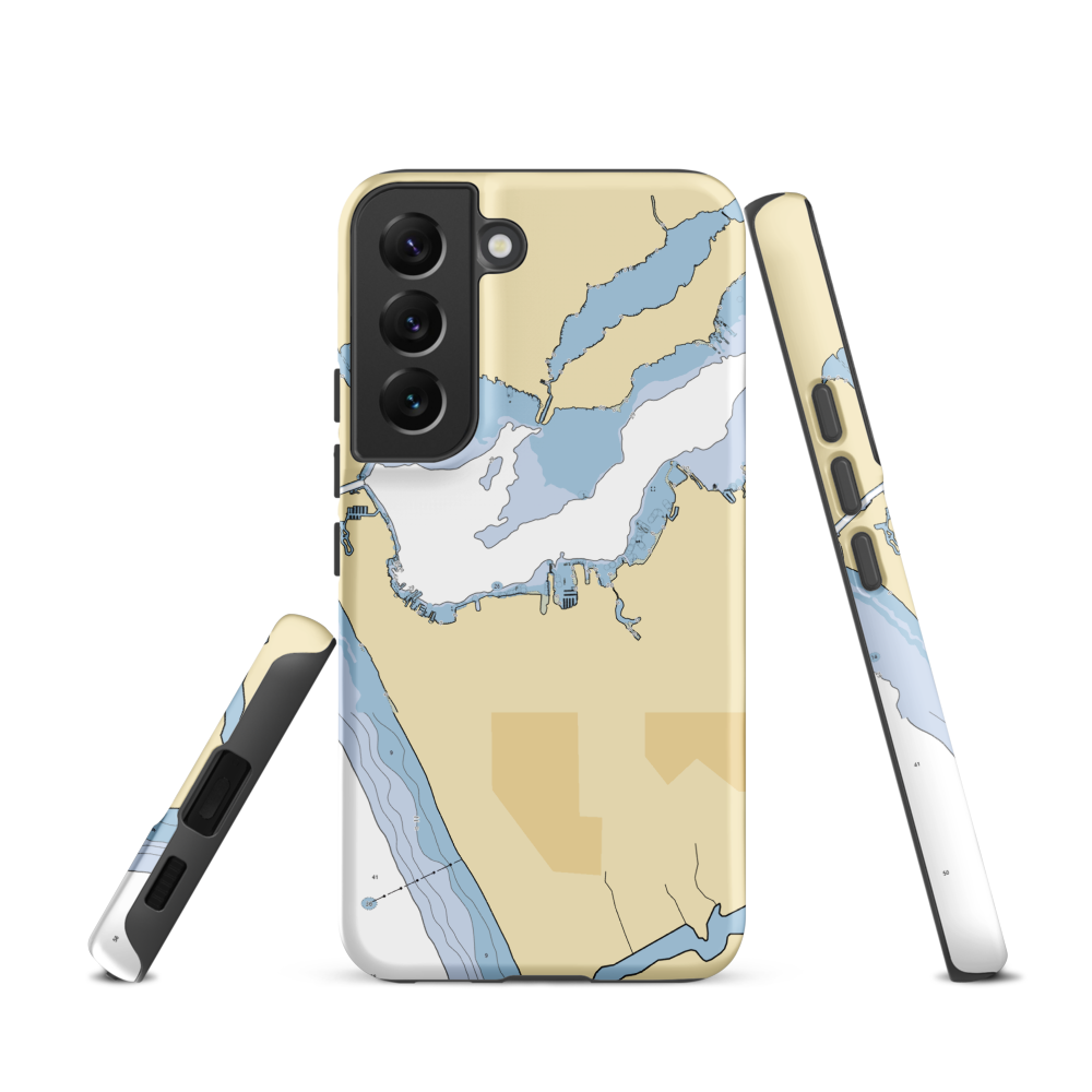 Safe Harbor Great Lakes (Muskegon, MI) NOAA Chart Samsung Phone Case Samsung Galaxy S22 model shown
