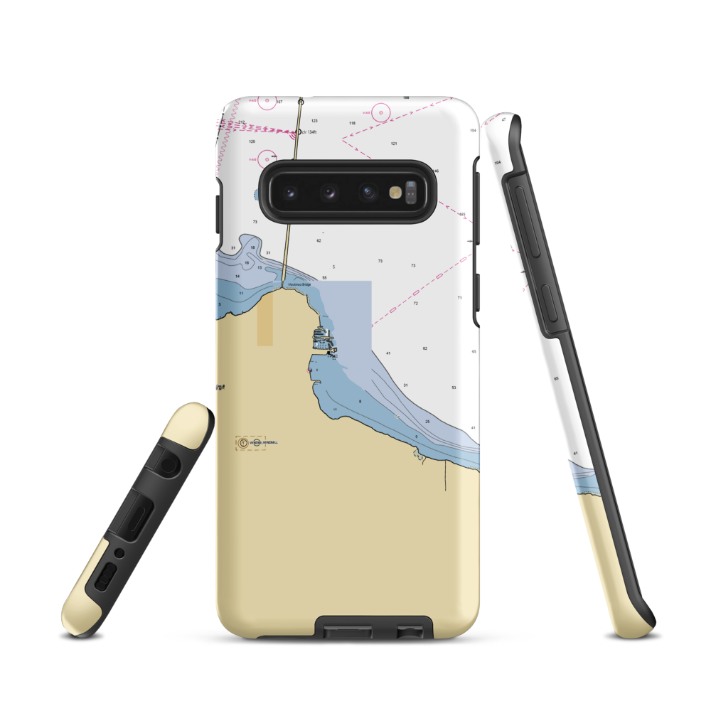 Straits State Harbor (Mackinaw City, MI) NOAA Chart Samsung Phone Case Samsung Galaxy S10 model shown