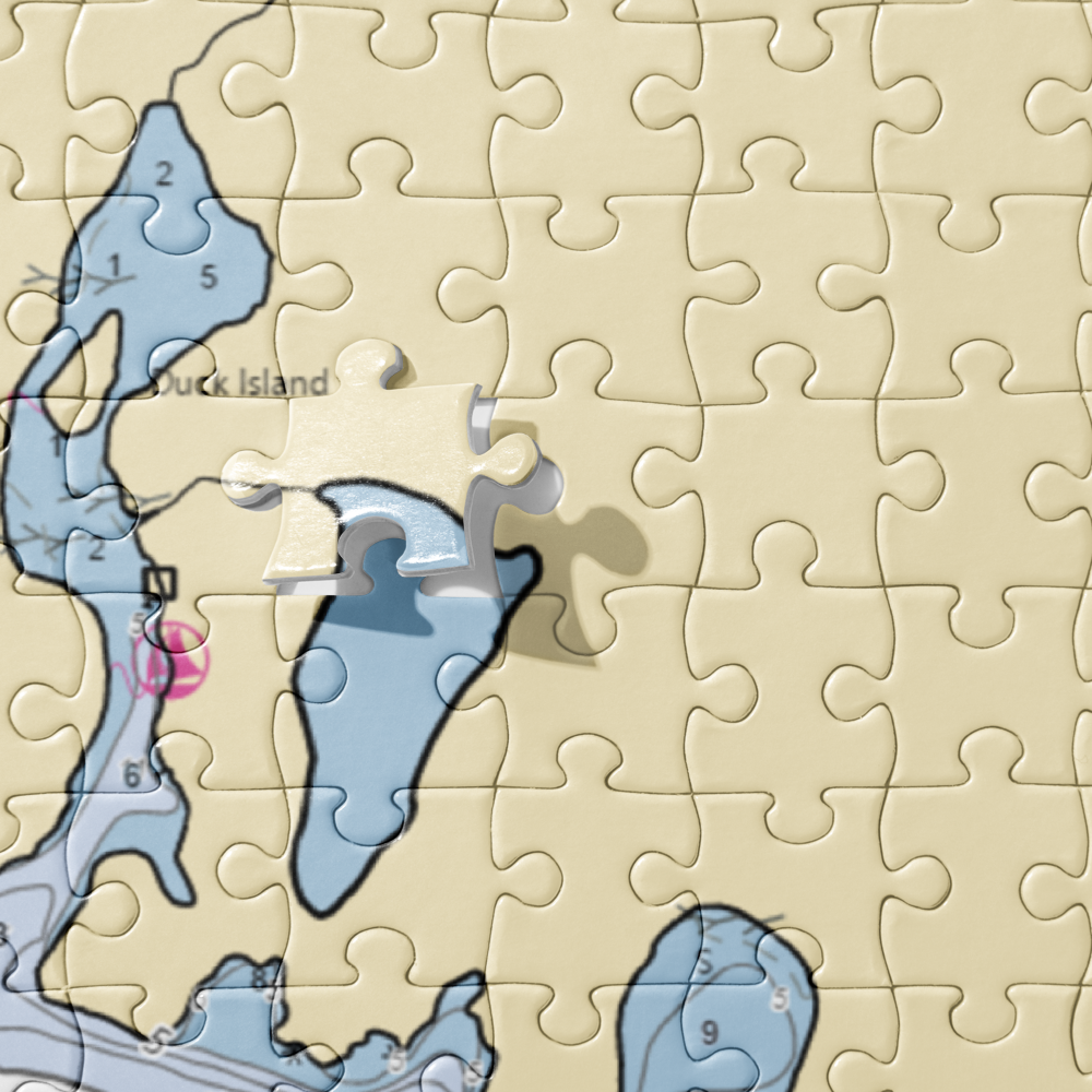 Fort Drummond Marine (De Tour Village, MI) NOAA Chart Jigsaw Puzzle 