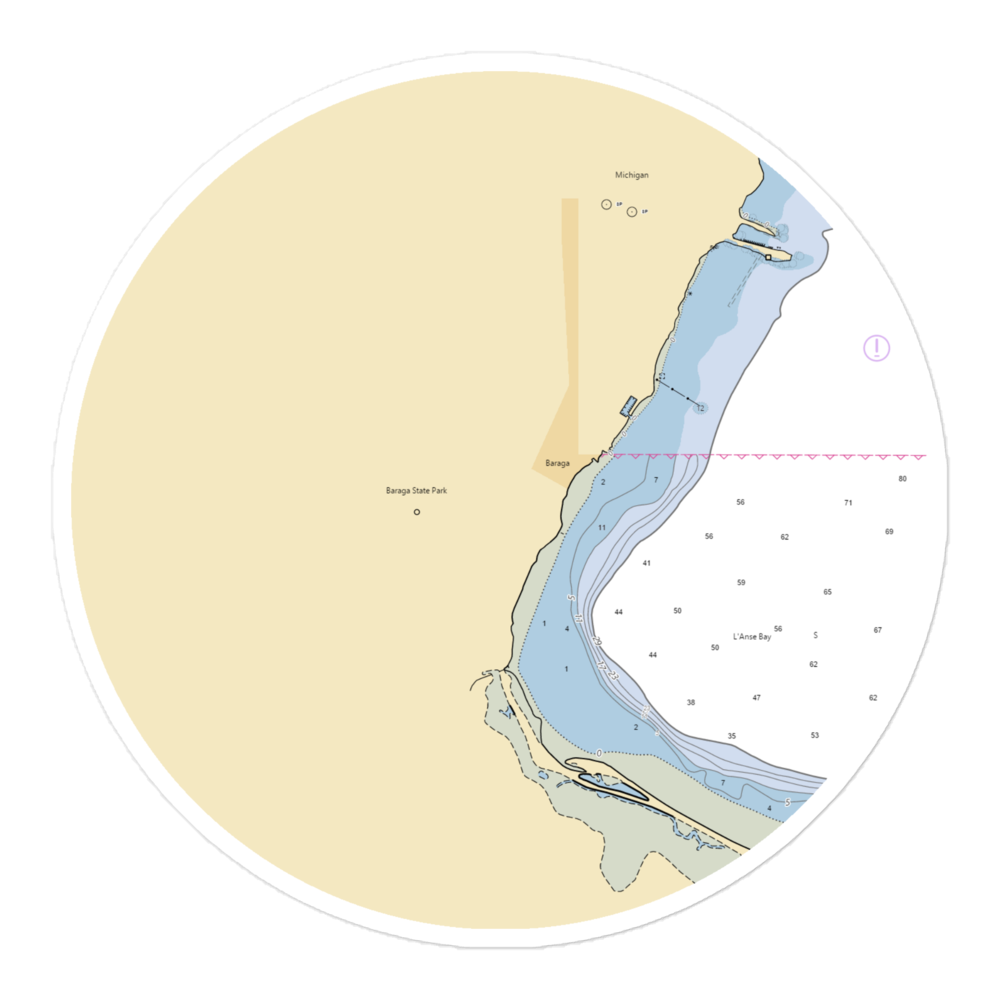Baraga State Park (Lanse, MI) NOAA Chart Sticker 