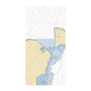 Town Dock At Jackson Harbor (Washington Island, WI) NOAA Chart Towel