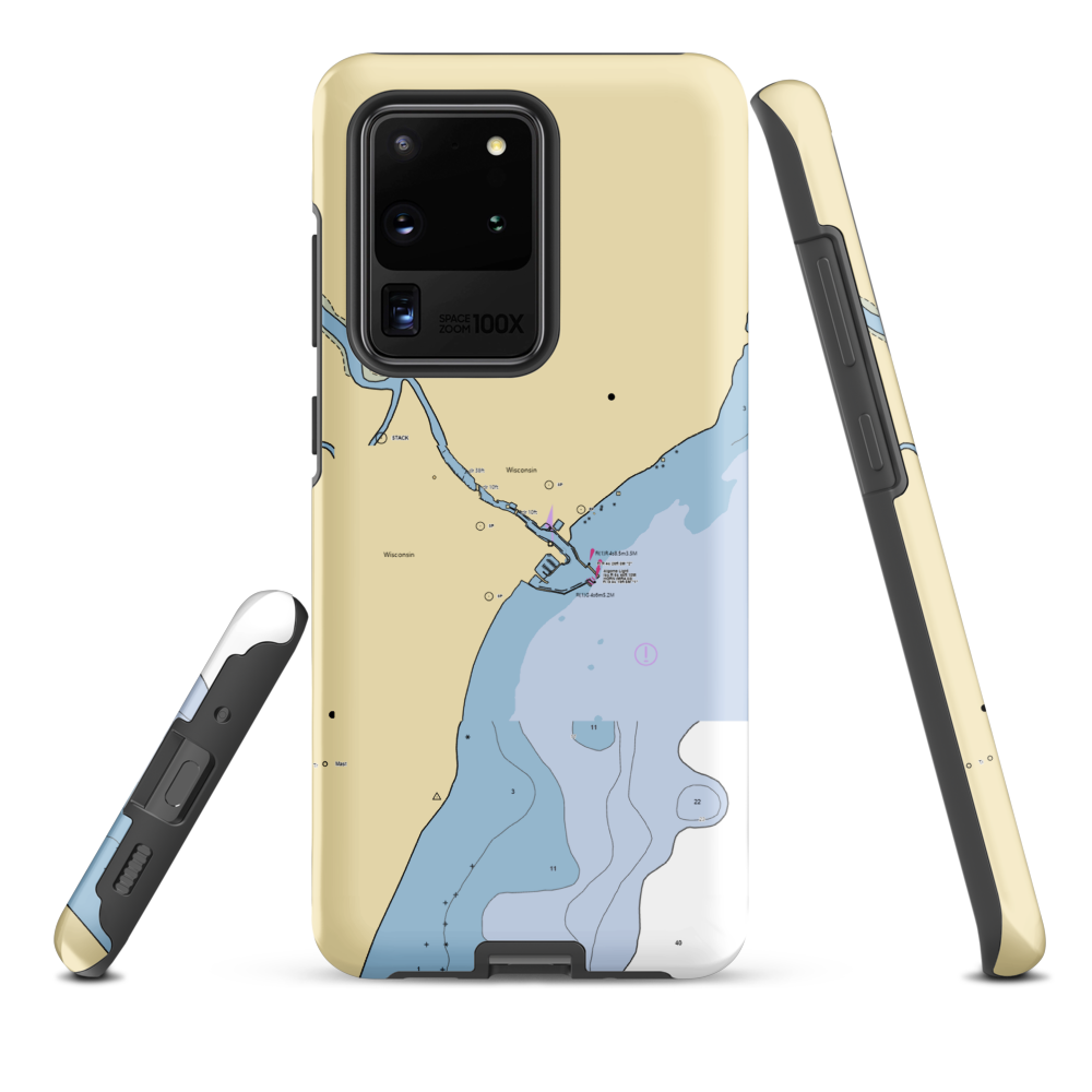 Sunrise Cove Marina (Algoma, WI) NOAA Chart Samsung Phone Case Samsung Galaxy S20 Ultra model shown