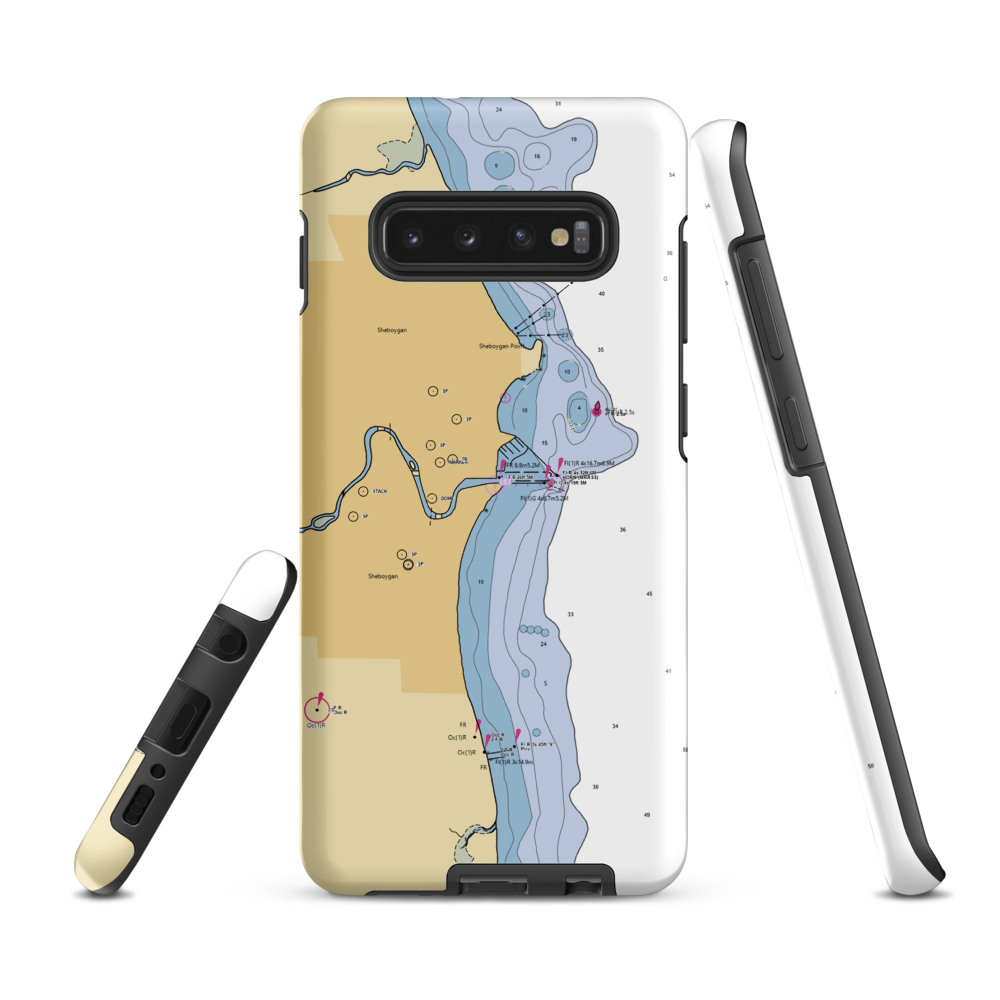 Sheboygan Yacht Club (Kohler, WI) NOAA Chart Samsung Phone Case Samsung Galaxy S10 Plus model shown