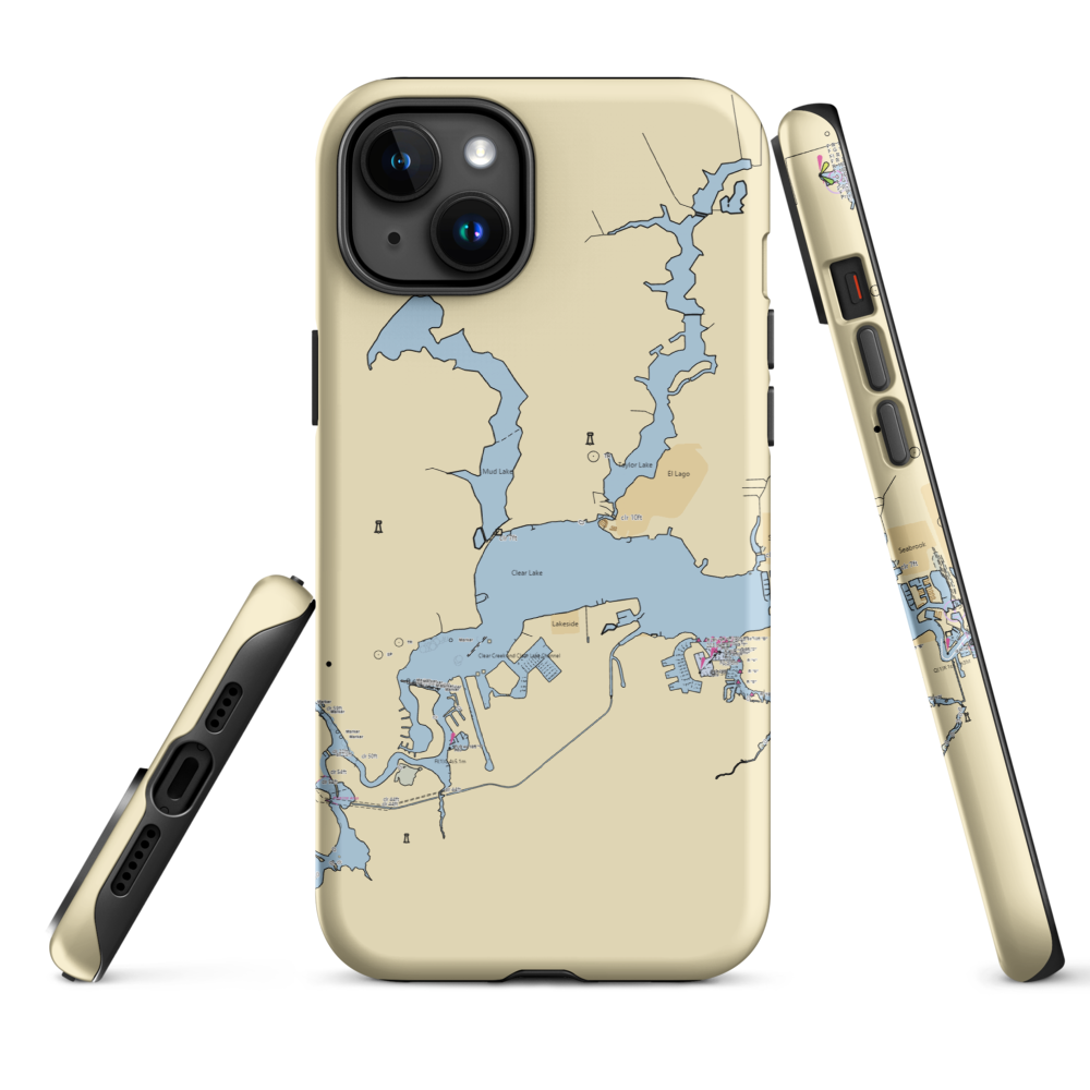 Clear Lake Marine Center (Houston, TX) NOAA Chart  Tough iPhone Case iPhone 15 Plus model shown