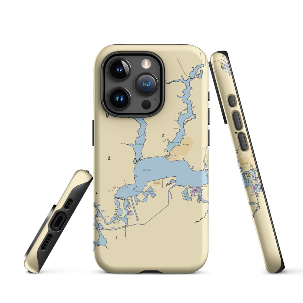 Clear Lake Marine Center (Houston, TX) NOAA Chart  Tough iPhone Case iPhone 15 Pro model shown