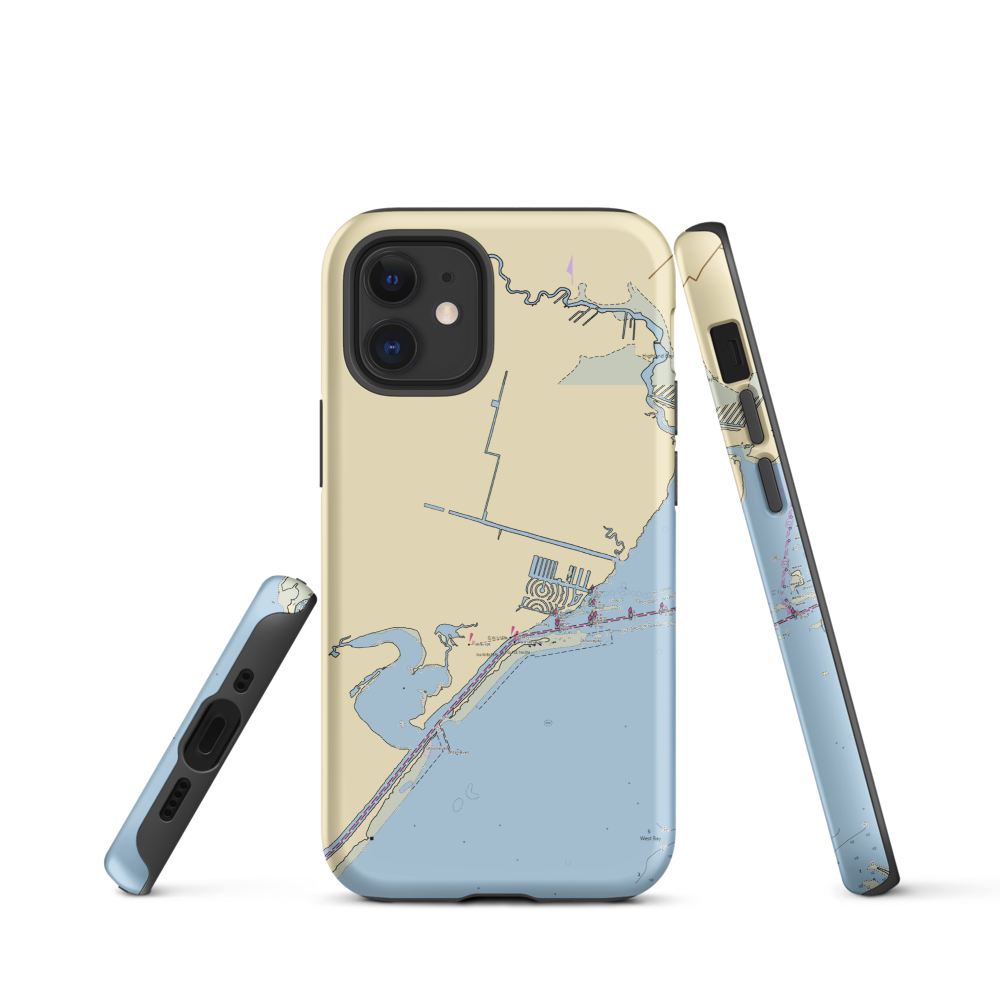 Harborwalk Yacht Club & Marina (Galveston, TX) NOAA Chart  Tough iPhone Case iPhone 12 mini model shown
