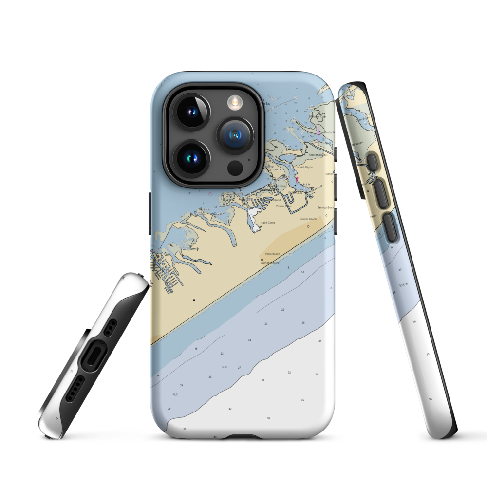 Waterman's Marina (Galveston, TX) NOAA Chart  Tough iPhone Case iPhone 15 Pro model shown