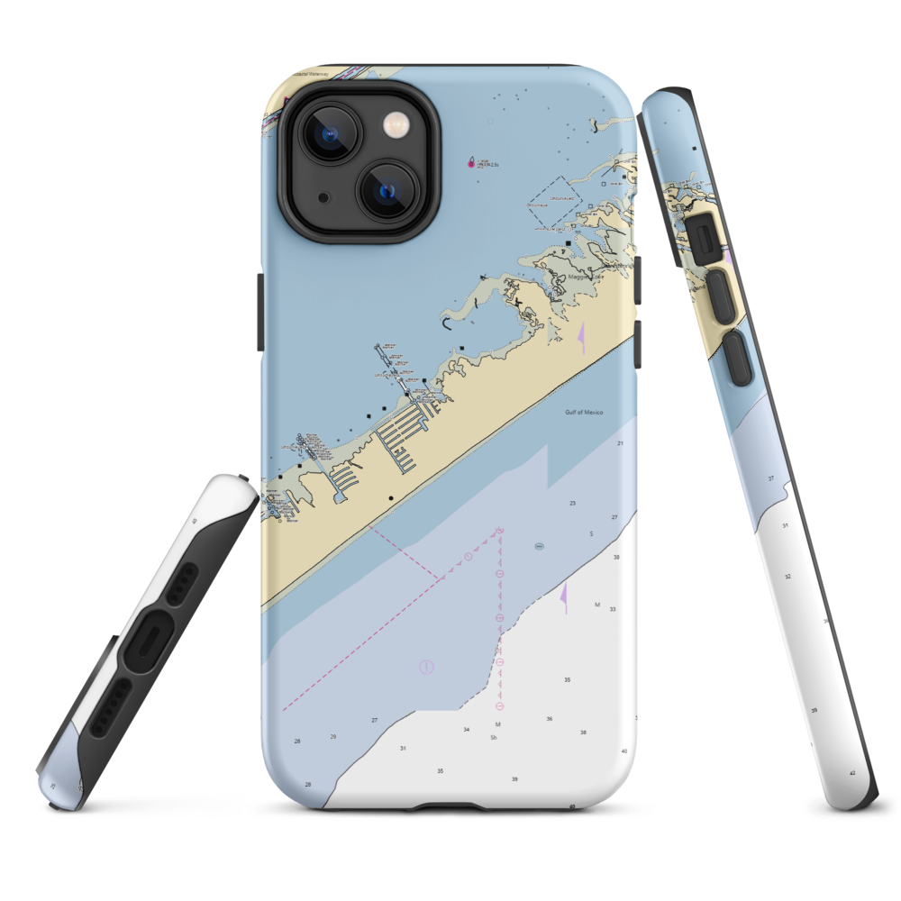 West Bay Marina Inc. (Galveston, TX) NOAA Chart  Tough iPhone Case iPhone 14 Plus model shown