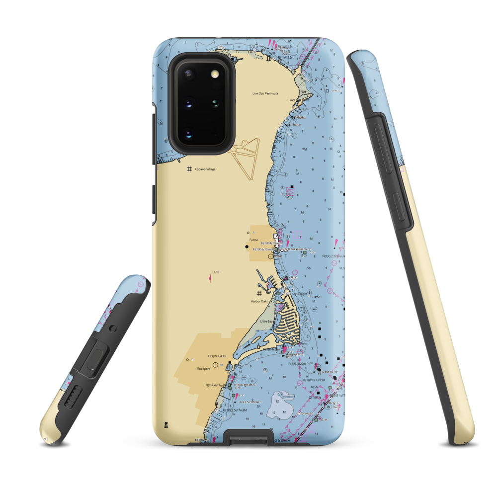 Fulton Beach Marina (Fulton, TX) NOAA Chart Samsung Phone Case Samsung Galaxy S20 Plus model shown