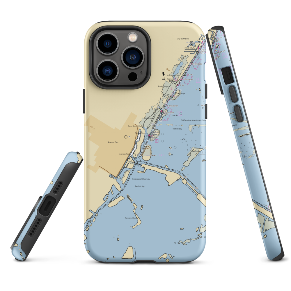 Redfish Bay Boat House (Aransas Pass, TX) NOAA Chart  Tough iPhone Case iPhone 13 Pro Max model shown