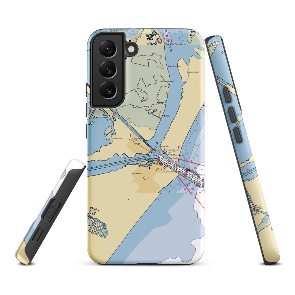 Port Aransas City Harbor (Port Aransas, TX) NOAA Chart Samsung Phone Case Samsung Galaxy S22 Plus model shown