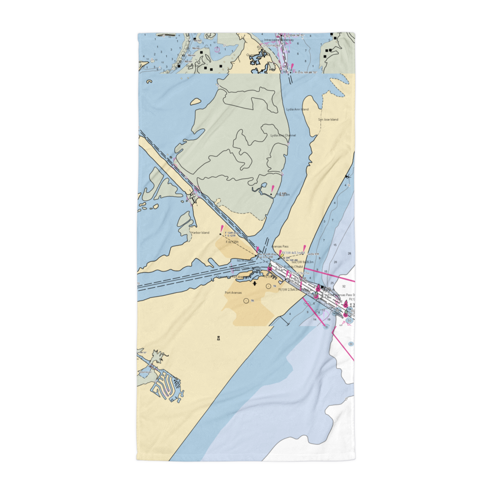 Port Aransas City Harbor (Port Aransas, TX) NOAA Chart Towel 
