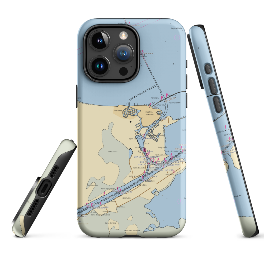 Pelican Point Marina and RV Park (Harlingen, TX) NOAA Chart  Tough iPhone Case iPhone 15 Pro Max model shown