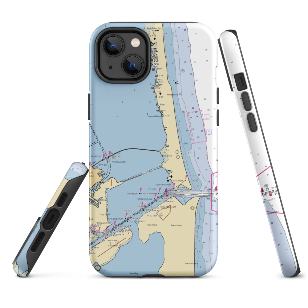Pier 19 Restaurant and Bar (Harlingen, TX) NOAA Chart  Tough iPhone Case iPhone 14 Plus model shown