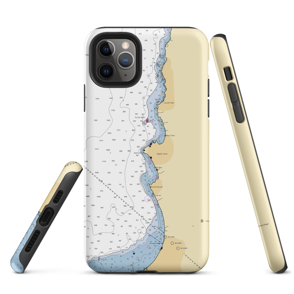Zephyr Cove Marina (Zephyr Cove, NV) NOAA Chart  Tough iPhone Case iPhone 11 Pro Max model shown